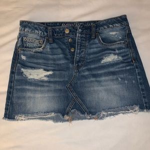 American Eagle Distressed Denim Skirt